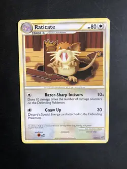 Raticate 34/90 HGSS Undaunted Pokemon Card NM - Image 1