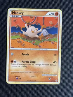 Mankey 53/95 HeartGold SoulSilver Unleashed Pokemon TCG - NM+ - Image 1