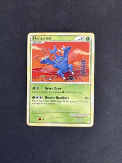 Pokemon TCG Heracross HeartGold SoulSilver 43/123 Regular Uncommon Non Holo - NM - Image 1