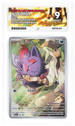 Pokemon Center N's Zorua SVP 189 Journey Together Black Star Promo Card Ace 9 - Image 1