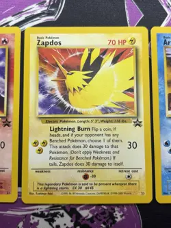 Pokemon Moltress Articuno Zapdos 21 22 23 Black Star Promos AOKI ERROR NM - Image 3