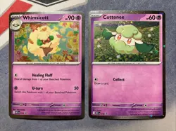 Cottonee MEP018, Whimsicott MEP019 Phantasmal Flames Black Star Promos NM - Image 1