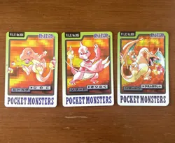 Charmander Chameleon Charizard Pokemon Carddass 1997 File Prism Set NM - Image 1