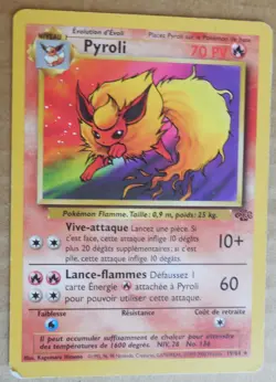 French Pyroli 19/64 Rare Non-Holo Jungle Set Flareon Pokemon LP - Image 1