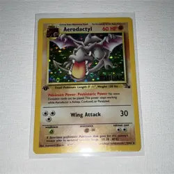 Pokemon Aerodactyl Holo Promo Prerelease Fossil 60 HP 16/62 1999 English - Image 1