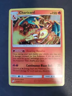 Pokemon TCG Charizard 14/181 SM Team Up Cosmo Holo Swirl (Costco Exclusive) DMG - Image 1