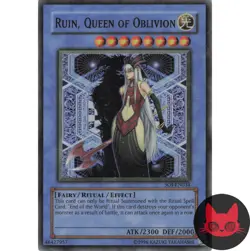 Yugioh Ruin, Queen of Oblivion SOI-EN034 Super Rare MP - Image 1