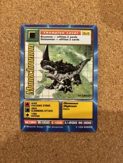 Monochromon Bo-12 1st Edition Digimon Trading Card, Rare Bandai - Image 1