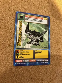 Monochromon Bo-12 1st Edition Digimon Trading Card, Rare Bandai - Image 3