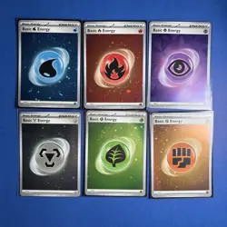 Pokemon Line Of 6x Mixed Energy Cards All Holo All NM - Image 1