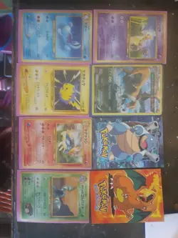 Pokemon Dragonite Pikachu Charizard Blastoid And Several Other Japanese Cards - Image 1