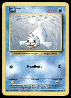 Pokemon Cards Seel 41/102 UNLIMITED Base Set WOTC Uncommon MP - Image 1