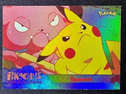 1999 Topps Pokemon Movie Edition #54 Teamwork Rainbow Foil 2nd Print - Image 1