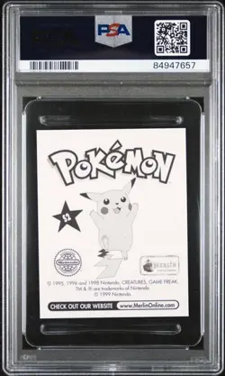 Ash & Pikachu 1999 Merlin Pokemon Prism Sticker #S2 PSA 9 Mint POP 126!! - Image 2