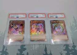 All 3 YU-GI-OH RA03-QUARTER CENTURY BONANZA #EN123 DARK MAGICIAN GIRL 2,5,6 PSA9 - Image 1