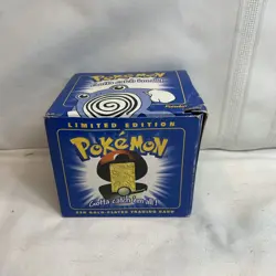 Pokemon 1999 Poliwhirl 23k Gold Plated Trading Card Pokeball Burger King Sealed - Image 1