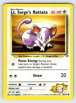 Lt. Surge's Spearow 83/132 Gym Heroes Pokemon Card Vintage WOTC Common - Vlp - Image 1