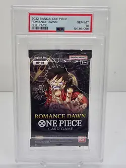 PSA 10 GEM MT One Piece English Ver. 2022 OP 01 ROMANCE DAWN FOIL PACK Card Game - Image 1