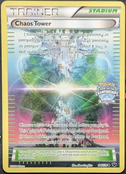 Chaos Tower 94/124 Fates Collide National Championship Promo Pokemon Card - Image 1