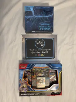 Pokemon TCG Phantasmal Flames ETB & Mega Kangaskhan ex Box Pokemon Cards SEALED - Image 1