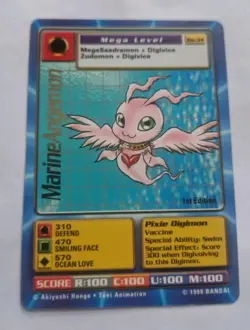 MarineAngemon Bo-34 First Edition Digimon Trading Card, Rare Bandai - Image 1