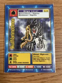 Digimon Skullmammothmon Bo-40 Bandai 1999 NM Card - Image 1