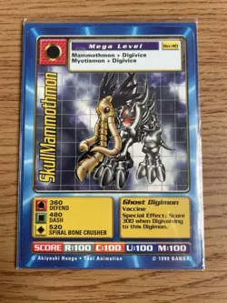 Digimon Skullmammothmon Bo-40 Bandai 1999 NM Card - Image 4