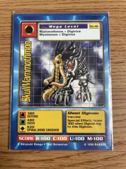 Digimon Skullmammothmon Bo-40 Bandai 1999 NM Card - Image 5