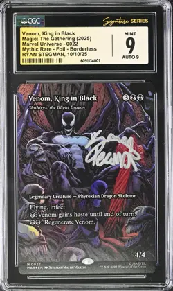 CGC 9 - Venom King In Black Foil Signed Ryan Stegman 0022 MTG Auto 9 - Image 2