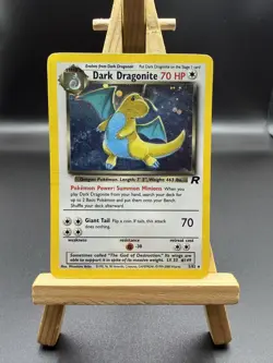 Pokemon TCG Dark Dragonite 5/82 Team Rocket Holo with Swirl WOTC MP - Image 1