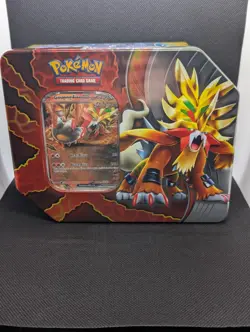 Pokemon TCG Gouging Fire EX 5 Booster Pack Tin 2024 New Sealed - Image 1