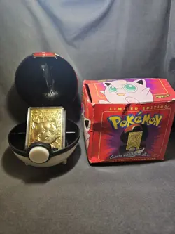1999 Burger King Pokemon 23K Gold-Plated - Jigglypuff #39 - Red Box - Image 1