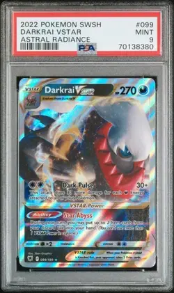 2022 POKEMON SWORD & SHIELD ASTRAL RADIANCE #099 DARKRAI VSTAR PSA 9 - Image 1