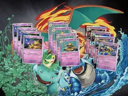 Pokemon TCG Mega Evolution Alakazam 056/132 Evolution Line Playset - Image 1