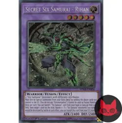 Yugioh Secret Six Samurai - Rihan SPWA-EN006 Secret Rare 1st Edition NM - Image 1