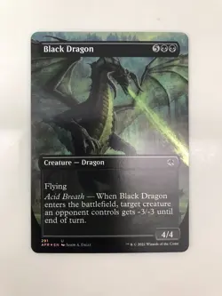 Black Dragon Foil Extended Borderless MTG Magic the Gathering Card NM Mint AFR - Image 1
