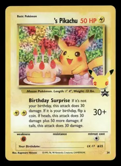 Birthday Pikachu - 24/108 - Ultra Rare - Celebrations - Pokemon Card - NM/M - Image 1