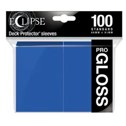 1 pk of 100 Ultra PRO Pro-Gloss Eclipse Standard Sized Pacific Blue Card Sleeves 74427156022 - Image 1