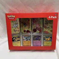 Pokemon TCG 151 Mini Tins 4 Pack + 4 Promos Sealed Sams Club Exclusive NEW - Image 1