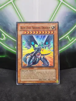 Yugioh Blue-Eyes Shining Dragon MOV-EN001 Super Rare Promo HP - Image 1