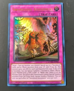Yu-Gi-Oh! Swordsoul Assessment Ultra Rare Trap Card MAMA-EN043 1st Edition NM - Image 1