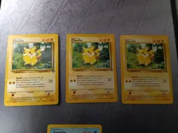 Squirtle 63/102 Base Set Shadowless & X3 Pikachu 60/64 Jungle Set Pokemon Cards - Image 3