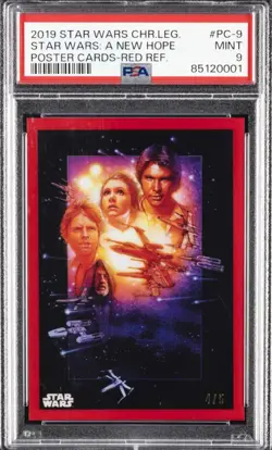 2019 TOPPS STAR WARS CHROME LEGACY POSTER CARDS STAR WARS: A NEW HOPE 4/5 PSA 9 - Image 1