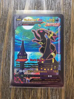 Pokemon Umbreon VMAX BLACK Foil Fan Art Collector Card - 310 HP - 215/203 - Image 1