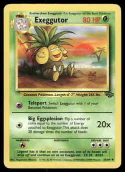 Pokemon Cards Exeggutor 35/64 UNLIMITED Jungle WOTC Uncommon NM - Image 1