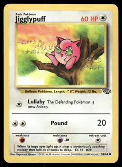 Pokemon Cards Jigglypuff 54/64 UNLIMITED Jungle WOTC Common NM - Image 1