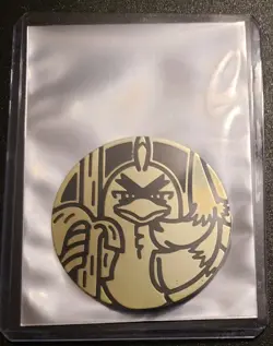 POKEMON JUMBO SIRFETCHED GOLD MIRROR COIN - Image 1