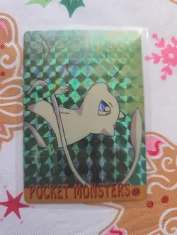 MEW Pokemon Pocket Monsters Japanese Vending Prism Sticker Holo Foil LP - Image 1