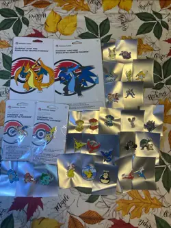 Official Licensed Pokemon Metal Enamel Pin Lot Of 33 Pins TCG-All Have Backs. - Image 1