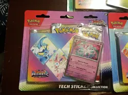 Pokemon TCG Prismatic Evolutions Tech Sticker Collection Blister Set of 2 Sealed - Image 3
